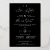 Invitation En Aluminium 2 Photos Collage Argent Luxe Moderne Capriceux (Verso)