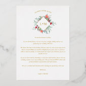 Invitation En Aluminium 2 Photos Collage Modern Initials Floral Anagram (Verso)