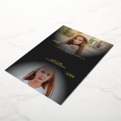 Invitation En Aluminium 2 Photos Graduation Real Golden Foil Alors & Maint (Rotation)
