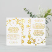 Invitation En Aluminium 2 X DÉTAILS Monogramme Cercle Monogramme Fleur sau (Debout devant)