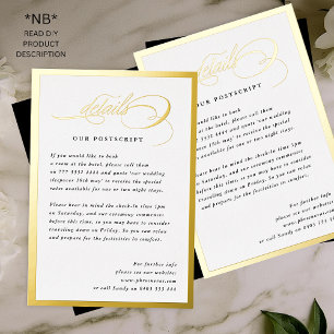 Invitation En Aluminium 2 X do-it-yourself Gold Détails Mariage de cadre o
