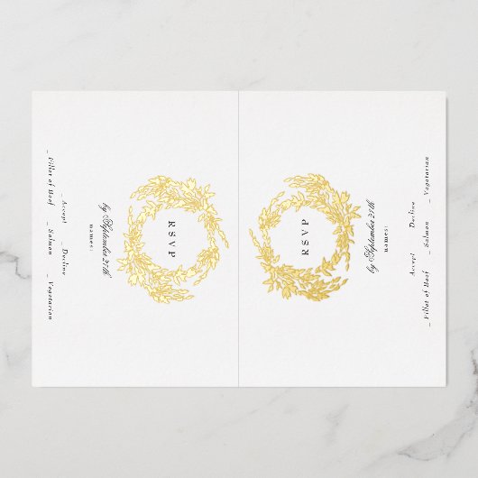Invitation En Aluminium 2 X RSVP Monogram Crest Classic Elegant Wedding (Recto)