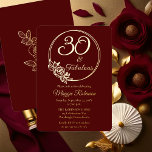 Invitation En Aluminium 30 et fabuleuse fête du 30e anniversaire bloquée<br><div class="desc">Design élégant de typographie "30 et fabuleux" 30e anniversaire design avec un cadre circulaire rose contour. L'arrière présente un contour rose en ton or (pas en feuille d'or). L'arrière - plan avant et l'arrière sont de couleur bordeaux rouge foncé.</div>