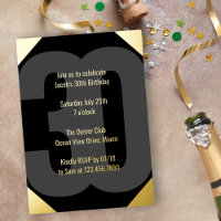 30e anniversaire audacieux Luxe noir et or