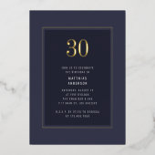 Invitation En Aluminium 30e anniversaire Minimal Elegant Dark Gold Frame (Recto)