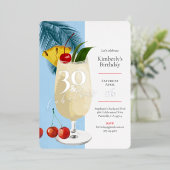 Invitation En Aluminium 30e anniversaire Summer Blue Cocktail Party (Debout devant)