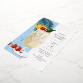 Invitation En Aluminium 30e anniversaire Summer Blue Cocktail Party (Rotation)