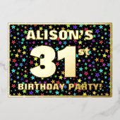Invitation En Aluminium 31e fête d'anniversaire — Amusant, Colorful Stars  (Recto)