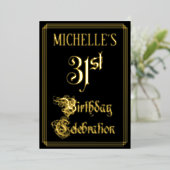 Invitation En Aluminium 31e fête d'anniversaire — Script fantaisie et nom  (Debout devant)