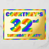 Invitation En Aluminium 32e fête d'anniversaire — Amusant, Rainbow Spectru (Recto)
