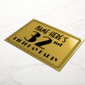 Invitation En Aluminium 32e fête d'anniversaire — Regarder Art Déco "32" + (Rotation)