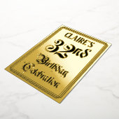 Invitation En Aluminium 32e fête d'anniversaire — Script élégant + Nom per (Rotation)
