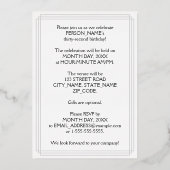 Invitation En Aluminium 32e fête d'anniversaire — Script élégant + Nom per (Verso)