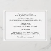 Invitation En Aluminium 33e fête d'anniversaire — Art Déco Look "33" + Nom (Verso)