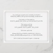 Invitation En Aluminium 33e fête d'anniversaire — Art Déco Style "33" + No (Verso)