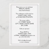 Invitation En Aluminium 33e fête d'anniversaire — Script élégant + Nom per (Verso)