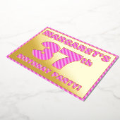 Invitation En Aluminium 37e fête d'anniversaire — Gras, amusant, rose rayu (Rotation)