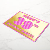 Invitation En Aluminium 39e fête d'anniversaire — Gras, amusant, rose rayu (Rotation)