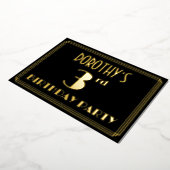 Invitation En Aluminium 3e fête d'anniversaire : Art Déco Look "3", avec n (Rotation)