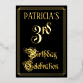 Invitation En Aluminium 3e fête d'anniversaire — Script fantaisie et nom p (Recto)