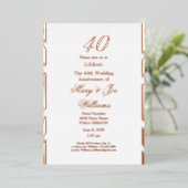 Invitation En Aluminium 40 ans Jubilé Anniversaire 40e Mariage (Debout devant)