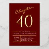 Invitation En Aluminium 40 Rouge 40e Anniversaire Gold (Recto)