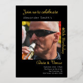 Invitation En Aluminium 40e anniversaire Black Gold (Recto)