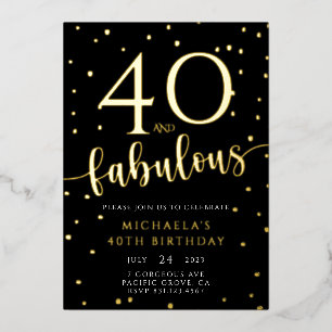 Invitation En Aluminium 40e anniversaire Cinquante et fabuleux anniversair