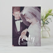 Invitation En Aluminium 40e Anniversaire de Mariage Argent & Photo (Debout devant)