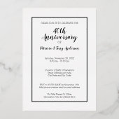 Invitation En Aluminium 40e Anniversaire de Mariage Argent & Photo (Verso)