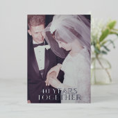 Invitation En Aluminium 40e Anniversaire de Mariage Argent & Photo (Debout devant)
