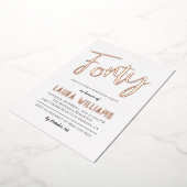 Invitation En Aluminium 40ème Script Word Anniversaire (Rotation)