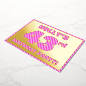 Invitation En Aluminium 43e fête d'anniversaire — Gras, amusant, rose rayu (Rotation)