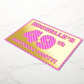 Invitation En Aluminium 49e fête d'anniversaire — Gras, amusant, rose rayu (Rotation)