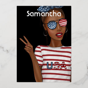 Invitation En Aluminium 4 juillet Fête de l'Indépendance USA Anniversaire 