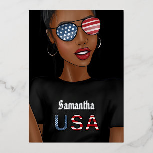 Invitation En Aluminium 4 juillet Fête de l'Indépendance USA Anniversaire 