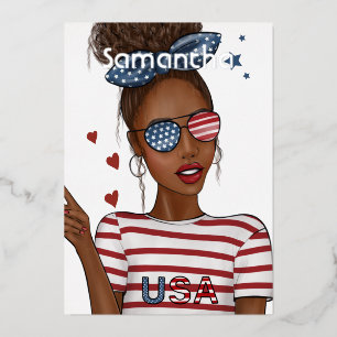 Invitation En Aluminium 4 juillet Fête de l'Indépendance USA Anniversaire 