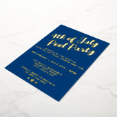 Invitation En Aluminium 4 juillet Pool Party Blue Élégant Script (Rotation)