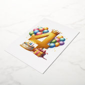 Invitation En Aluminium 4e anniversaire doré (Rotation)