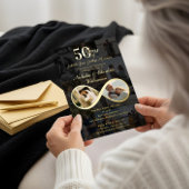 Invitation En Aluminium 50 ans Amour Infinity Photo Collage Anniversaire
