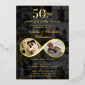 Invitation En Aluminium 50 ans Amour Infinity Photo Collage Anniversaire (Recto)