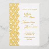 Invitation En Aluminium 50 ans d'élégance en or pour célébrer le mariage (Recto)