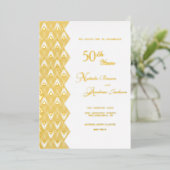 Invitation En Aluminium 50 ans d'élégance en or pour célébrer le mariage (Debout devant)