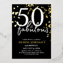 50 ans et fabuleux Anniversaire Moderne Or et Noir