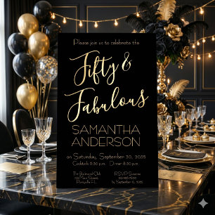 Invitation En Aluminium 50 ans et Fabuleux Cinquantième Anniversaire Noi