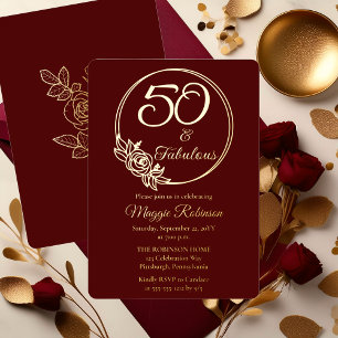 Invitation En Aluminium 50 ans et Fabuleux Fête d'anniversaire de 50 ans E