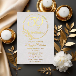 Invitation En Aluminium 50 ans et Fabuleux Fête d'anniversaire de 50 ans E