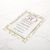 Invitation En Aluminium 50 ans et Fabuleux Fête de cercles dorés blancs Gl (Rotation)