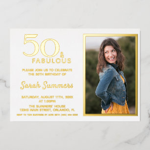 Invitation En Aluminium 50 ans et Fabuleux Rose Gold Élégant Anniversaire