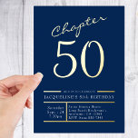 Invitation En Aluminium 50 Blue 50th Birthday Party Gold<br><div class="desc">Faites de votre 50e anniversaire une affaire vraiment luxueuse avec ces élégantes invitations en feuille d'or! Invitation votre famille et vos amis à votre célébration de jalon avec ce magnifique design de feuille bleue et or. Imprimées sur des cartons de haute qualité aux accents de papier doré frappants, ces invitations...</div>